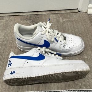 Nike Air Force 1 Customized with LA Dodgers Logo. Women’s Size 9.